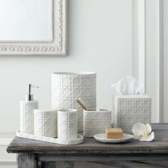 Porcelain Lattice Soap Dispenser - White