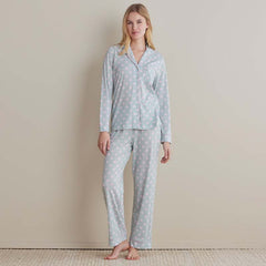 Cotton Modal Women's Button-Down Pajama Set - Pretty Dot, XL