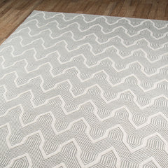 Arrow Stripe Handwoven Wool Rug - Gray, 5' x 8'
