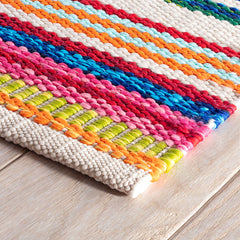 Bright Stripe Handwoven Indoor/Outdoor Rug - Multi, 6' x 9'