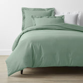 Classic Cool Cotton Percale Bed Duvet Cover - Thyme, Full