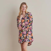 Printed Poplin Women's Nightshirt - Wild Floral, XL
