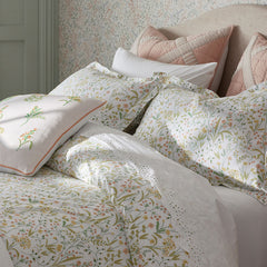 Clemencia Classic Cool Cotton Percale Sham - Mini Floral Peach Blossom, Euro