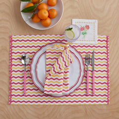 Arienna Wave Placemats, Set of 4 - Pink Multi