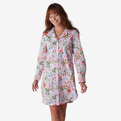 Poplin Women's Nightshirt - Strawberry Fields, XL