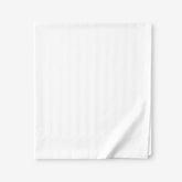 Dobby Stripe Classic Smooth Wrinkle-Free Sateen Flat Bed Sheet - White, Full