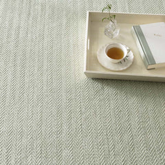 Herringbone Handwoven Cotton Rug - Ocean Green, 5' x 8'