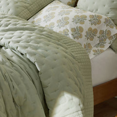Pintuck Quilted Sham - Light Sage, King
