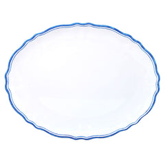 Maison Melamine Oval Serving Platter - White/Blue