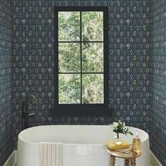 Hawthorne Traditional Wallpaper - Gold, Roll