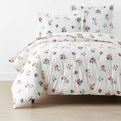 Ditsy Dahlia Classic Cool Cotton Percale Comforter - Cream Multi, Full