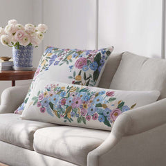 Garden Party Decorative Square Pillow Cover - Ivory