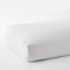 Premium Smooth Organic Cotton Sateen Fitted Bed Sheet - White, Twin