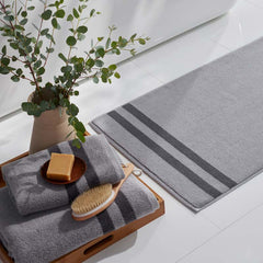 Mirage Aegean Cotton Reversible Stripe Hand Towel - Slate Gray