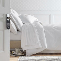 Marcella Premium Smooth Egyptian Cotton Sateen Oversized Duvet Cover - White, King/Cal King