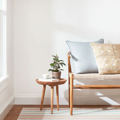 Daphne Stripe Handwoven Cotton Rug - Sky, 3' x 5'