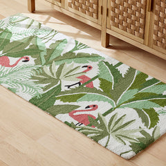 Hand-Hooked Indoor/Outdoor Rug - Tropical Flamingo, 30" x 72"