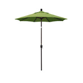 6' Round Outdoor Patio Umbrella, Aluminum with Push Button Tilt - Bronze Finish, Ginkgo