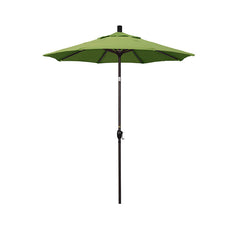 6' Round Outdoor Patio Umbrella, Aluminum with Push Button Tilt - Bronze Finish, Ginkgo