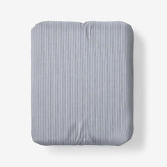 Classic Stripes and Plaids Cool Yarn-Dyed Cotton Percale Fitted Bed Sheet - Stripe White/Blue, Twin