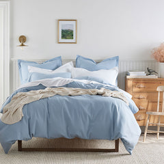 Classic Ultra-Cozy Cotton Velvet Flannel Fitted Bed Sheet - Powder Blue, Twin