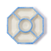 Faux Bamboo Border Melamine Chip & Dip Bowl - Light Blue