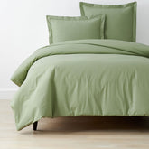 Classic Cool Organic Cotton Percale Solid Duvet Cover - Moss Green, Twin