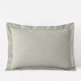 Classic Stripes and Plaids Cool Yarn-Dyed Cotton Percale Sham - Mini Check Green, King