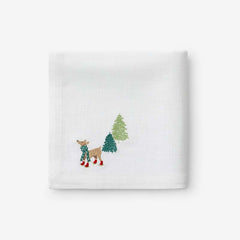 Embroidered Novelty Napkins, Set of 4 - Deer