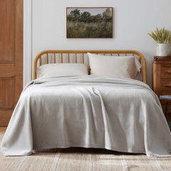 Cotton/Acrylic Fleece Blanket - Silver, Full/Queen
