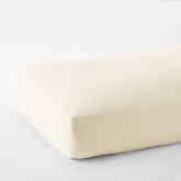 Premium Smooth Organic Cotton Sateen Fitted Bed Sheet - Ivory, Twin