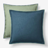 Multicolored with Flange Reversible Decorative Square Pillow Cover - Blue/Green, 20 in. x 20 in.