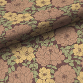 Large Blooms Traditional Wallpaper - Tan, Swatch