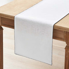 Pom Fringe Table Runner - Blue, 16 in. x 108 in.