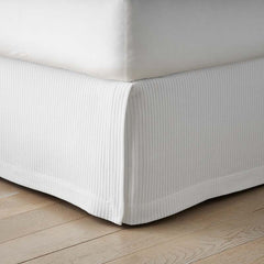 Matelassé 18 in. Bed Skirt - Vertical Stripe White, Twin
