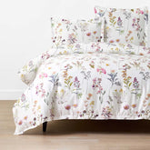 Blooming Garden Classic Smooth Sateen Duvet Cover - White Multi, King/Cal. King