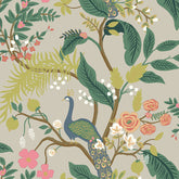 Peacock Traditional Wallpaper - Linen, Roll