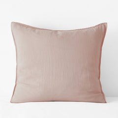 Premium Breathable Washed Linen Solid Sham - Rose Smoke, Euro