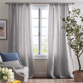 Linen Window Curtain - Gray, 84 in.
