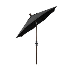 Round Outdoor Patio Umbrella, Fiberglass with Twist Tilt - Bronze Finish, Black, 7.5'