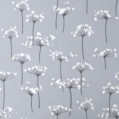 Dandelion Traditional Wallpaper - Silver, Swatch