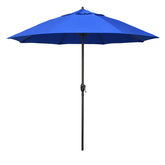 Round Outdoor Patio Umbrella, Aluminum with Auto Tilt Crank - Bronze Finish, Pacific Blue, 9'