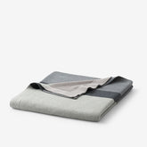Classic All Season Breathable Cotton Knit Throw - Gray Stripe