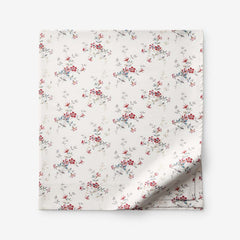 Rupa Premium Smooth Sateen Flat Bed Sheet - Cream Multi, Twin/Twin XL