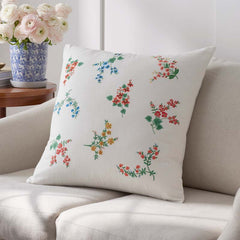 Amelia Decorative Square Pillow Cover - Ivory