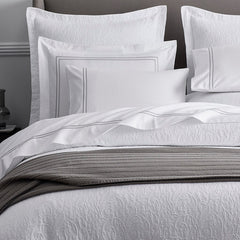 Dorset Stripe Luxe Smooth Egyptian Cotton Sateen Duvet Cover - Gray, Full/Queen