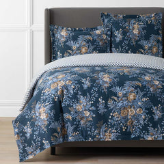 Antara Reversible Premium Smooth Sateen Duvet Cover - Navy, Twin/Twin XL