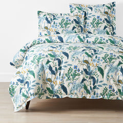 Peacock Classic Smooth Sateen Duvet Cover - Ivory Multi, Twin/Twin XL