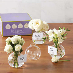 Bud Vase Place Card Holders, Set of 4 - Clear