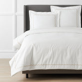 Scallop Embroidered Premium Cool Egyptian Percale Duvet Cover - Tan, Full